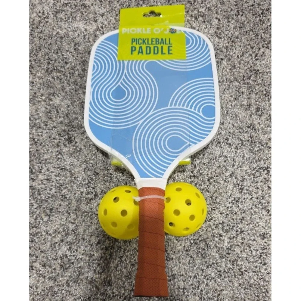 Pickle O'Joe 15.7'' Paddle & Ball Set Traditional Pickleball Paddle Blue Swirl